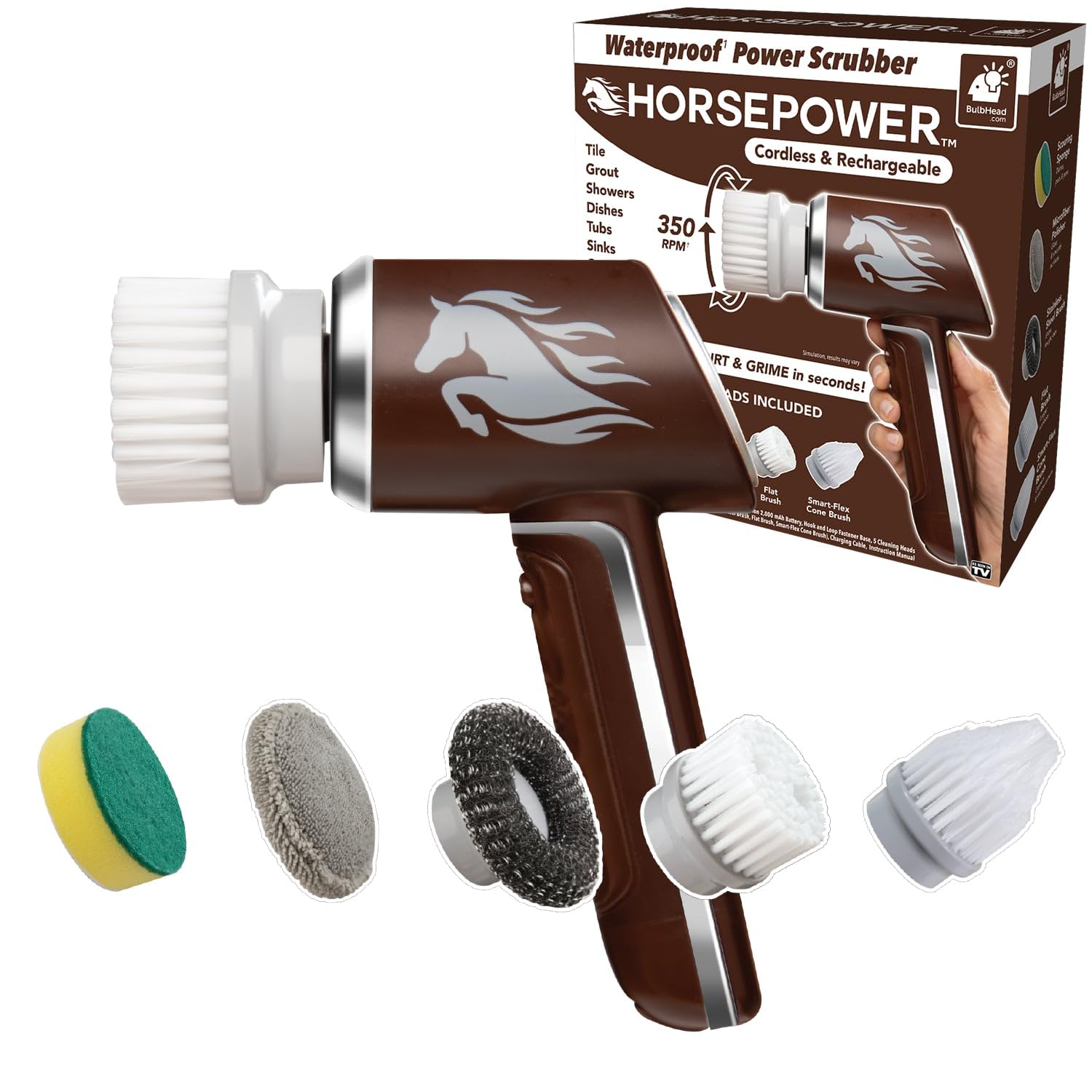 Amazon.com: Horsepower Scrubber, Waterproof, Electric Power, Spins